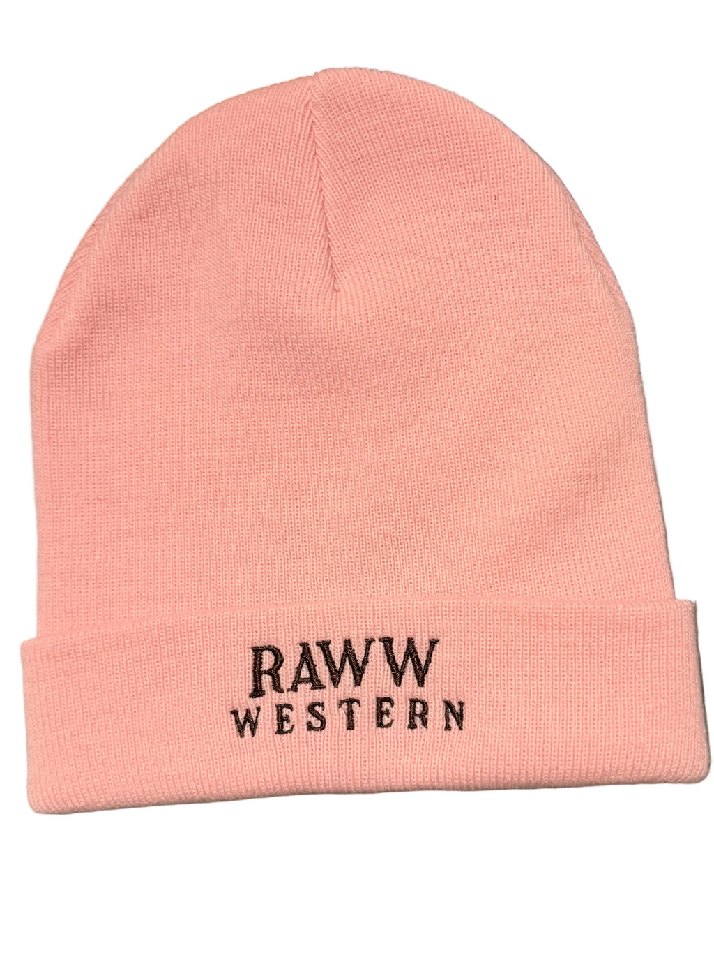 Pink Raww Western beanie with RAW W WESTERN front logo
